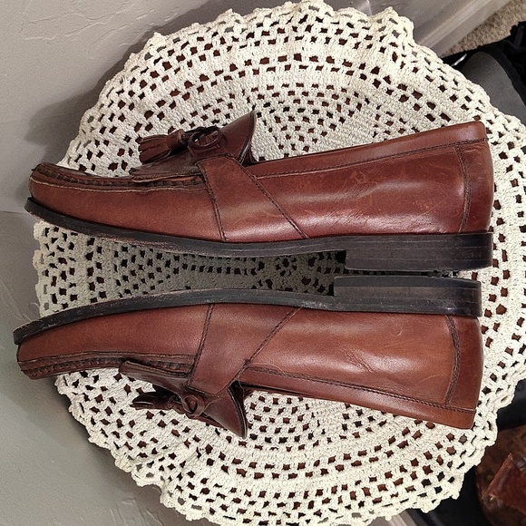 Johnston & Murphy Mens Slip On Brown Loafer Size 9.5 Weave Toe - Picture 3 of 9